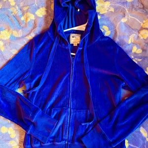 Velour Blue Zip Up Jacket Juicy Couture lookalike